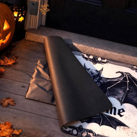 Halloween Musical Doormat with Step Activated, 2-IN-1 Christmas Door Mat Holiday Foot Sensor Decor, Halloween Decorations Indoor Outdoor Welcome Mat