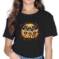 thumbnail image 1 of Halloween Musical Skeletons Playing Guitar Women T-Shirt, 1 of 3