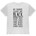 thumbnail image 1 of Halloween My Favorite Colors are Black Youth T Shirt White YSM, 1 of 2