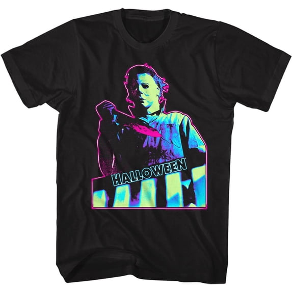 Halloween Neon Knife Black Adult T-Shirt 3Xlt