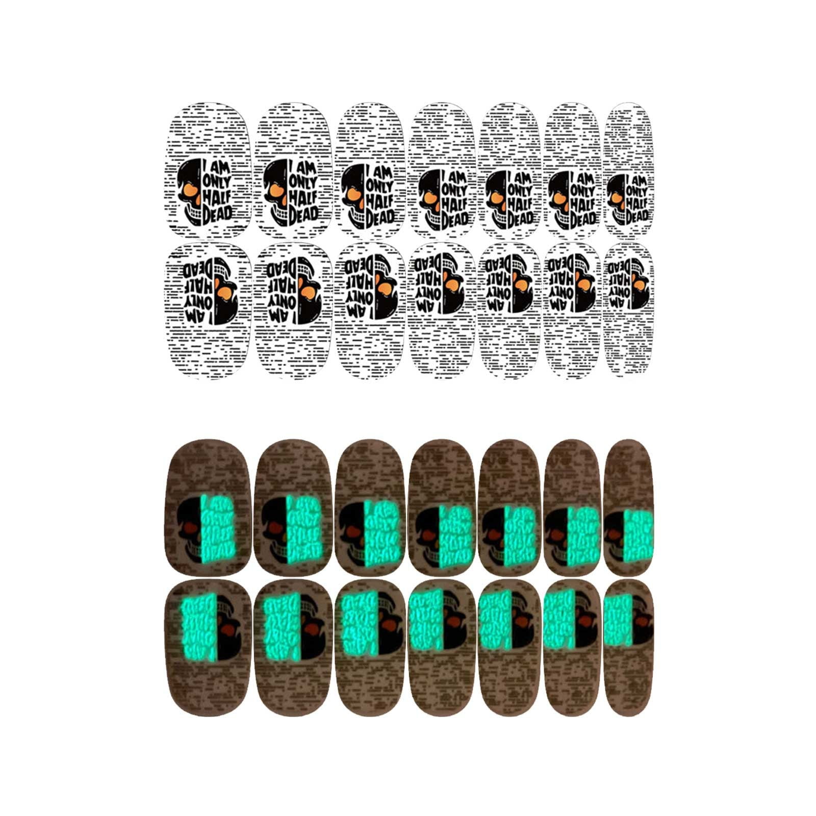 Halloween Nail Polish Halloween Nail Stickers Halloween Fake Nails Glow