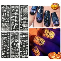 Halloween Nail Stamping Plates Manicure Art Stamper Design Templates Kit