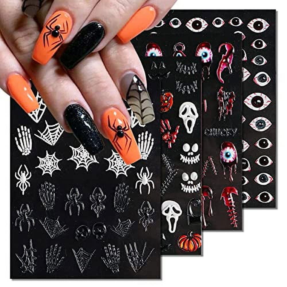 Buy Halloween Nail Art Stickers 25 Sheets Fall Water Transfer Nail Decals  Skull Eye Clown Bone Rose Designs Nails Supply Sticker for Women Manicure  Tips Decorations Holiday Party Makeup Cosplay Accessory Online