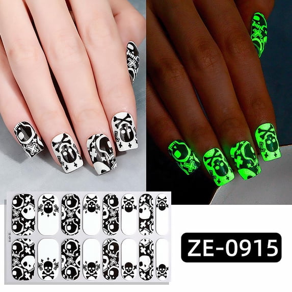 Halloween Nail Stickers, Glow in the Dark DIY Nail Art for Party Decorations