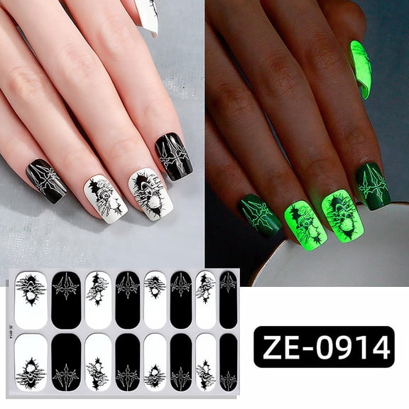 Halloween Nail Stickers, Glow in the Dark DIY Nail Art for Party Decorations