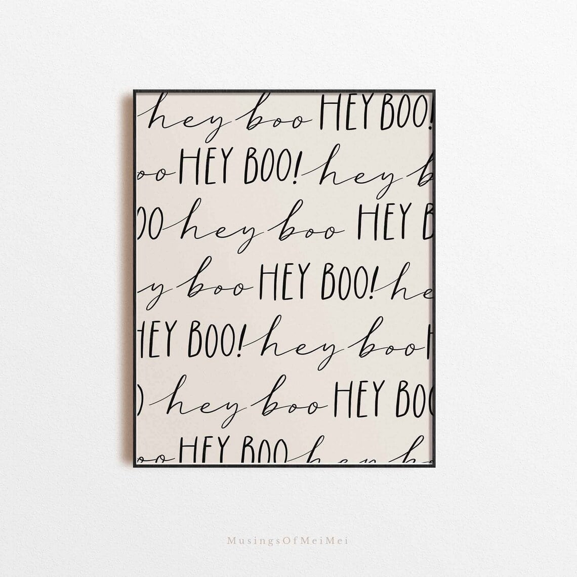 Halloween Neutral Wall Art, Color, Minimalist Hey Boo, Seasonal Living ...