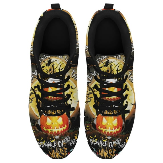 Halloween Never Mind The Witch Beware Of The Running Shoes Sneakers Mesh Black Size 11