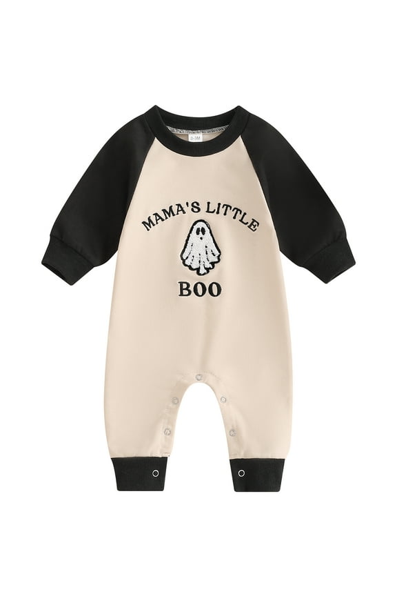 Halloween Newborn Baby Boys Girl Outfits Ghost Pumpkin Long Sleeve One Piece Jumpsuit Romper Fall Clothes 0-18M