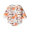 Halloween Newborn Baby Girl Outfit Pumpkin Sweatshirt Romper Long
