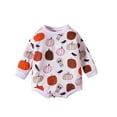 Halloween Newborn Baby Girl Outfit Pumpkin Sweatshirt Romper Long