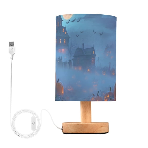 Halloween Night Castle Pumpkin Lamps Table Lamp with USB Port LED Warm Light Lamp Night Light Home Decor