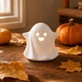 thumbnail image 1 of Halloween Night Light Ceramic Ghost Mini Soft Glow Bedside Desktop Ornament Gift by OVFUIZ, 1 of 6