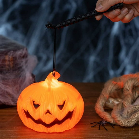 Halloween Night Light – Cute LED Pumpkin Lamp for Kids Room, Nursery & Bedroom – Squishy Hollow Pumpkin Nightlight for Indoor Decor, Halloween Party Glow Light, Safe Toddler Decoration