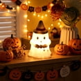 thumbnail image 1 of Halloween Night Light Decor Mini Glowing Ghost LED Table Lamp 4.72x2.95x2.76in Plastic Warm LED & Cute Design for Desktop Bedroom Indoor Halloween Home Decor by MPOISVA, 1 of 9
