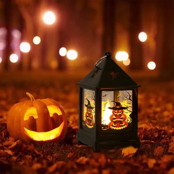 Halloween Night Light Wind Handheld Pumpkin LED 4.13in Party Prop Ornament Decor by OVFUIZ