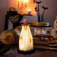 thumbnail image 1 of Halloween Night Light Wizard Hat Hanging Ghost 8.46in Plastic Dome Table Ornament by OVFUIZ, 1 of 6