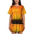 thumbnail image 1 of Halloween Night Spooky (4) Womens Pajamas Short Set Soft Short Sleeve Sleepwear Button Down Pjs Set with Pockets S XXL 4x Large, 1 of 5