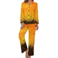 thumbnail image 1 of Halloween Night Spooky Women's Long Sleeve Flannel Pajama Set Sleepwear XL, 1 of 5