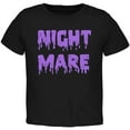 thumbnail image 1 of Halloween Nightmare Horror Purple Dripping Text Toddler T Shirt Black 3T, 1 of 2