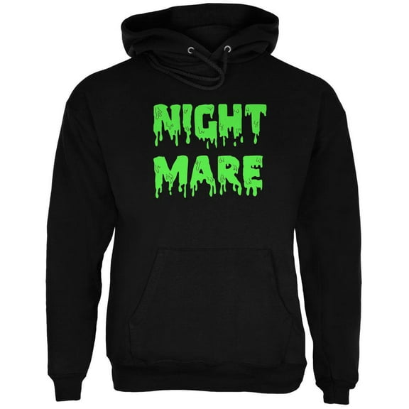 Halloween Nightmare Horror Slime Dripping Text Mens Hoodie Black X-LG