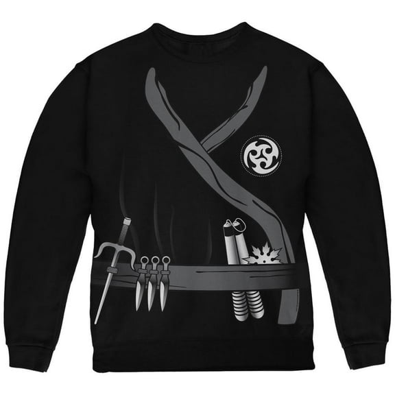 Halloween Ninja Assassin Costume Black Youth Sweatshirt - Youth Large