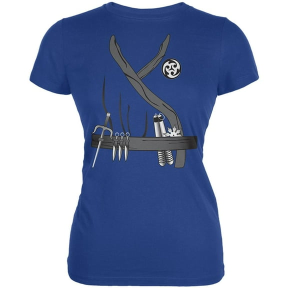 Halloween Ninja Assassin Costume Juniors Soft T Shirt Royal MD
