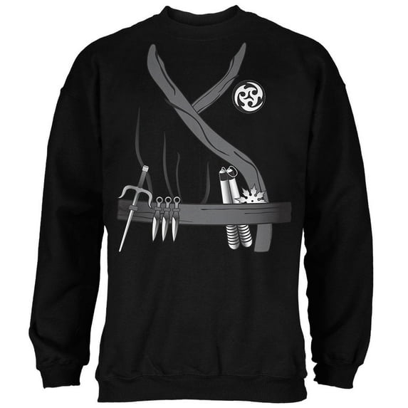 Halloween Ninja Assassin Costume Mens Sweatshirt Black MD