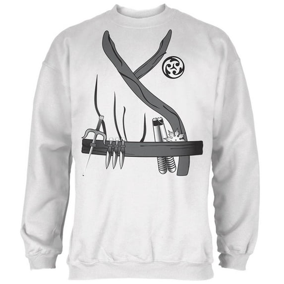 Halloween Ninja Assassin Costume Mens Sweatshirt White MD