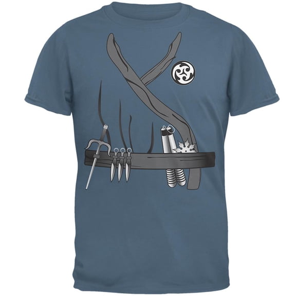 Halloween Ninja Assassin Costume Mens T Shirt Indigo Blue X-LG