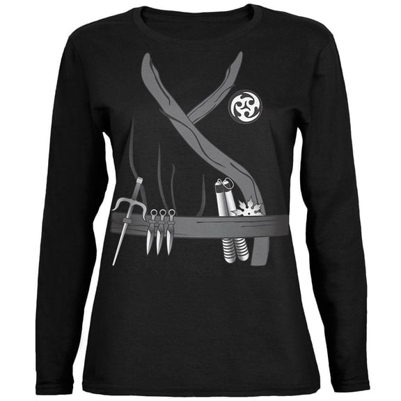 Halloween Ninja Assassin Costume Womens Long Sleeve T Shirt