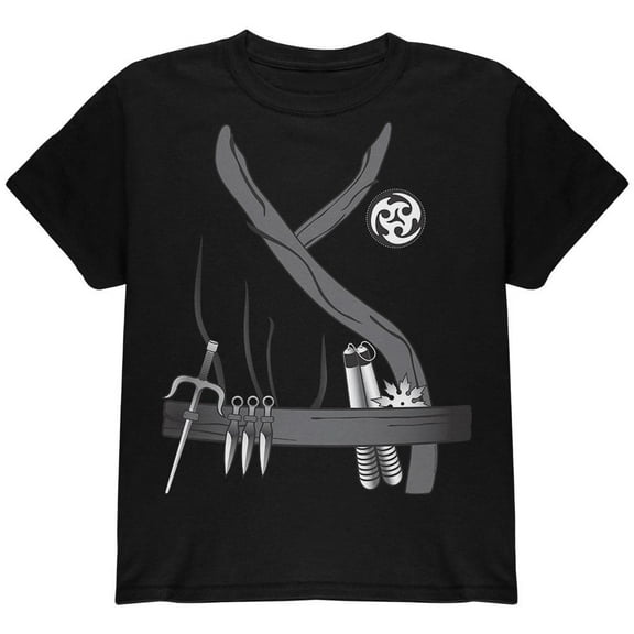 Halloween Ninja Assassin Costume Youth T Shirt Black YLG