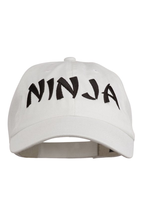 Halloween Ninja Embroidered Low Profile Washed Cap - White OSFM
