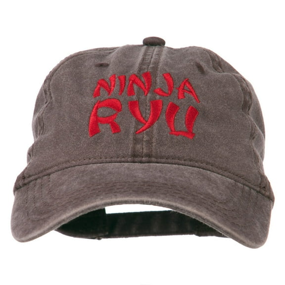 Halloween Ninja RYU Embroidered Washed Cap - Brown OSFM