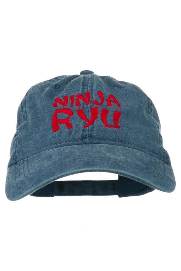 Halloween Ninja RYU Embroidered Washed Cap - Navy OSFM