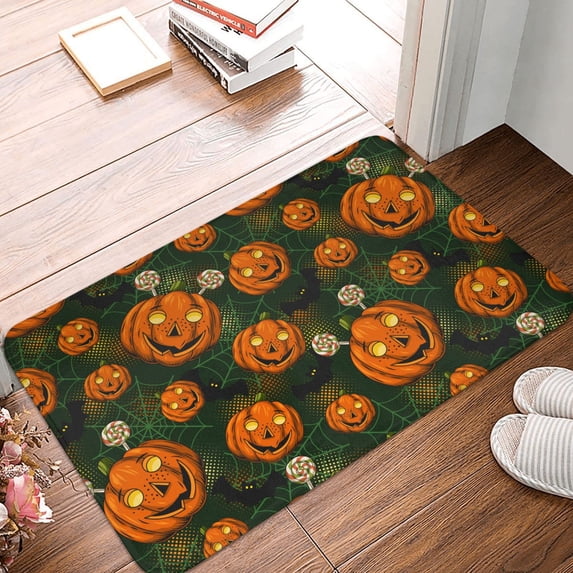 Non Slip Door Mat, halloween pumpkin candy Fast Drying Bath Tub Mats, Absorbent Bathroom Rugs Entrance Welcome Mat, Bath MatS for Tub, Floor, Home, Kitchen, Hotel,16x24in