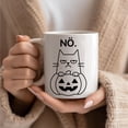 thumbnail image 1 of Halloween Nope Cat Mug Pumpkin Cat Funny Coffee Cup, Autumn & Spooky Season Gift for Cat Fans, 1 of 5