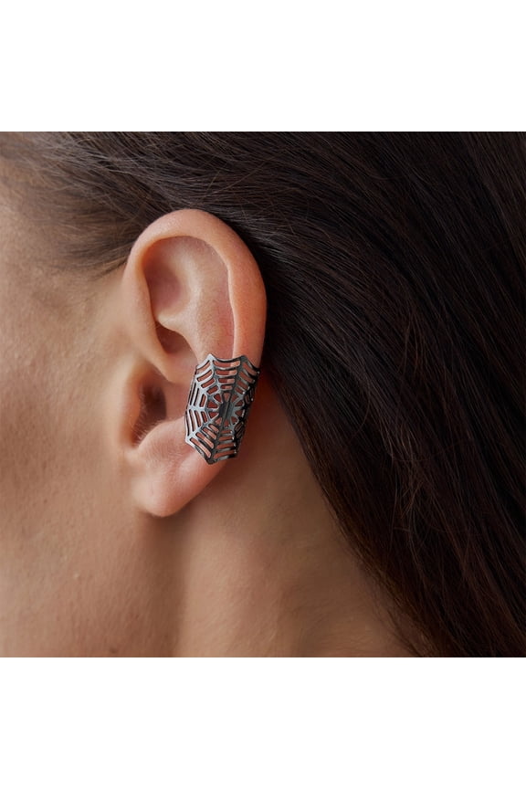 Halloween Not Piercing Earrings Modern Spiders Web Ear Clip Stylish Ear Cuff Women Jewelry Suitable for Youthful Women