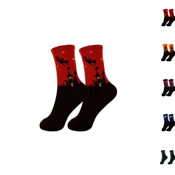 Halloween Novelty Crew Socks , Breathable Stretchy Mid Calf Holiday Socks, Halloween Costume Accessory Socks, Stylish Holiday Sock for Party & Daily Use B
