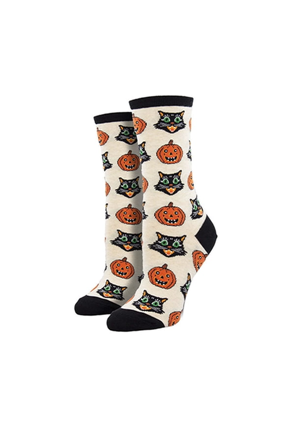 Halloween Novelty Crew Socks Pumpkins Ghost Witch Funny Colorful Socks for Women Men