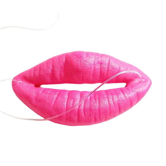 Halloween Novelty Prop, Halloween Accessory, Halloween Party Photo Booth Props, Funny Giant Silly Lip Gag Prop, 4X2 Inch Soft Fake Plump Red Pink Lips for Stage Performance Prank