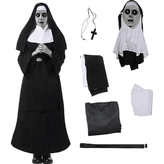 Halloween Nun Costume Outfit for Party Various Size Adult Halloween Nun Outfit Cosplay