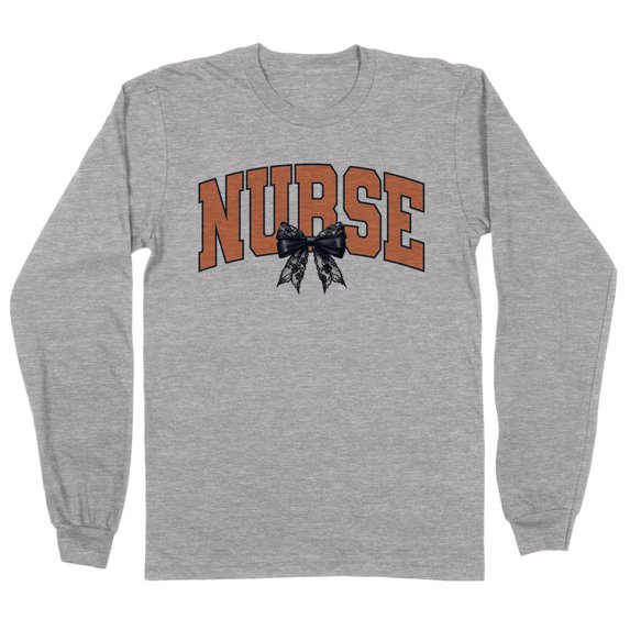 Halloween Nurse Long Sleeve Shirt Unisex 2X-Large Grey