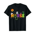 thumbnail image 1 of Halloween Nurse Nursing Cute Health Worker Halloween Pattern T-Shirt, 1 of 5