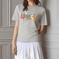 thumbnail image 1 of Halloween Nurse Tee Pumpkin Ghost Graphic T Shirt Tops Cute Medical Design Gray S-3XL, 1 of 5
