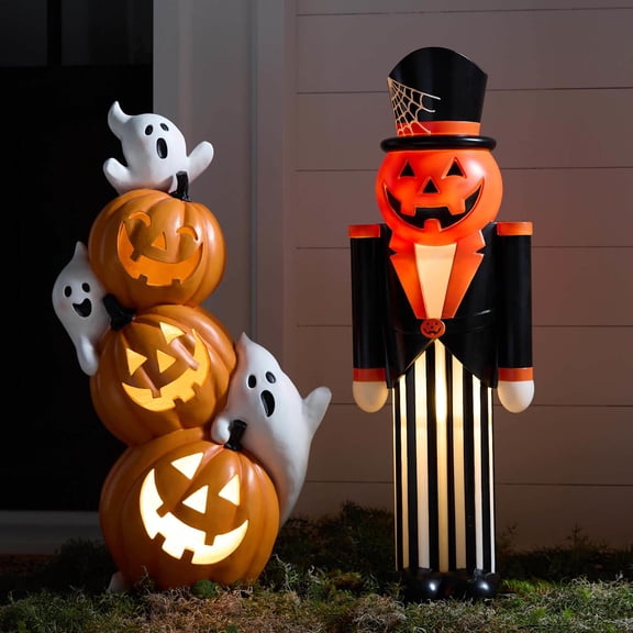 Halloween Nutcracker, 12 Inch Halloween Jack-O-Lantern Nutcracker Figures Decor for Holiday Table Centerpiece Halloween Decorations