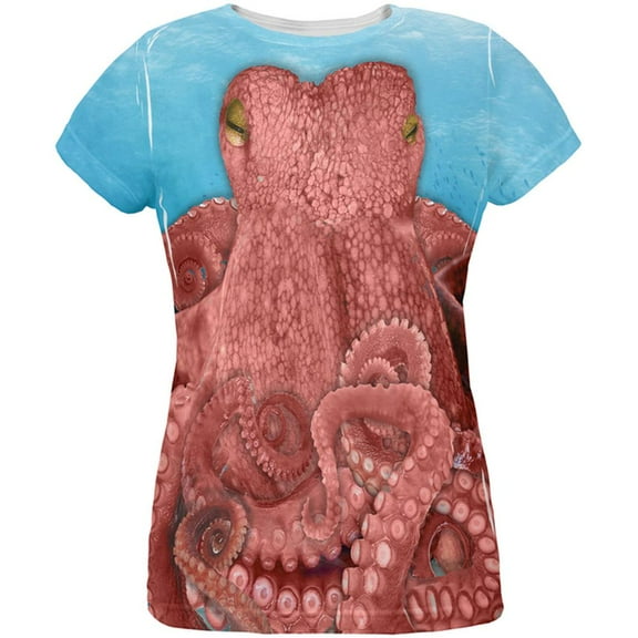 Halloween Octopus Costume All Over Womens T Shirt Multi X-LG