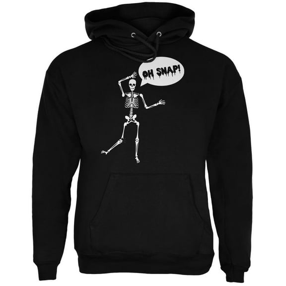 Halloween Oh Snap Skeleton Black Adult Hoodie - Large