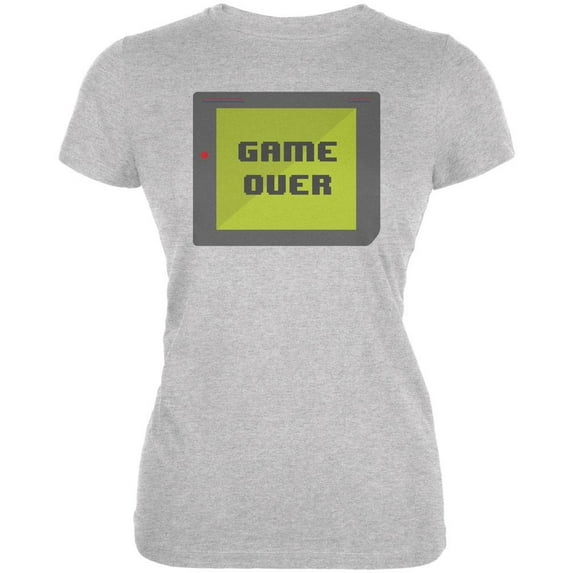 Halloween Old School Gamer Game Over Juniors Soft T Shirt Heather 2XL
