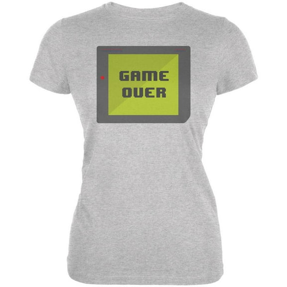 Halloween Old School Gamer Game Over Juniors Soft T Shirt Heather MD