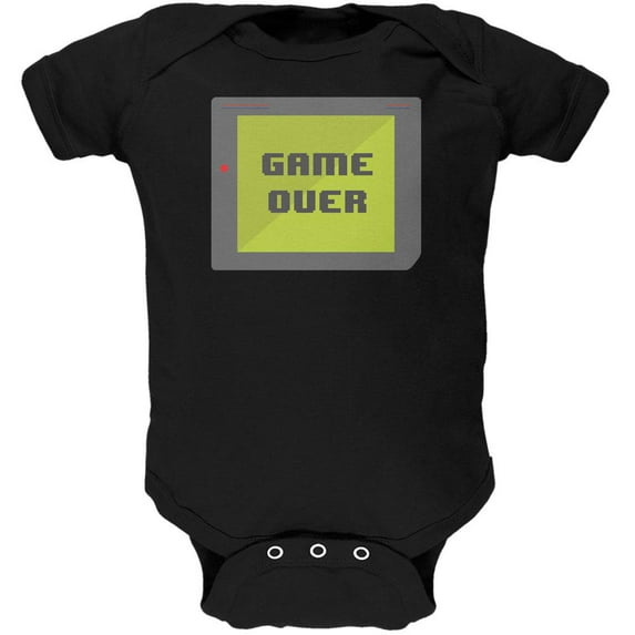 Halloween Old School Gamer Game Over Soft Baby One Piece Black 3 Month